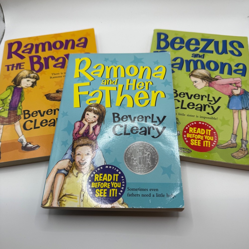 Beverly Cleary Ramona Quimby 3 Book Set Beezus Ramona Father Brave Paperbacks